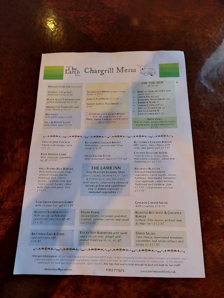 Menu_The Lamb Inn at Sandford_Copplestone_imagen_4