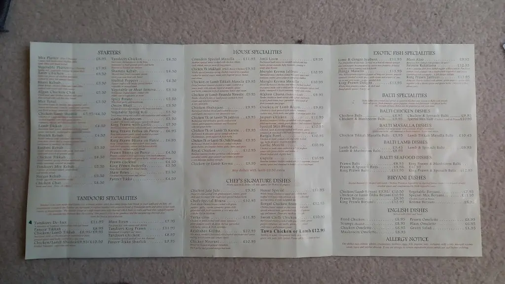 Menu_Coundon Indian Cuisine_Coundon_image_1