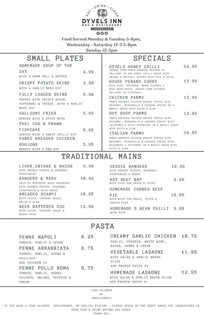 Menu_The Dyvels Inn_Corbridge_image_1