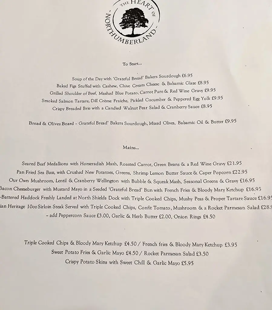 Menu_Heart of Northumberland_Corbridge_image_4