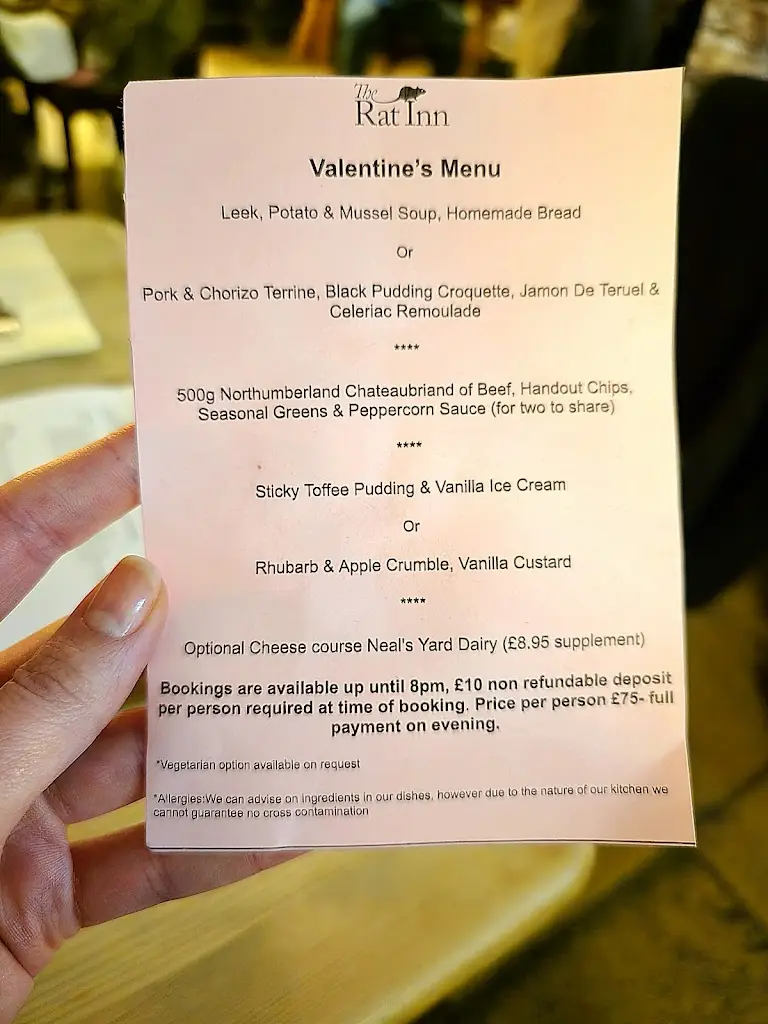 Menu_The Rat Inn_Corbridge_imagen_1