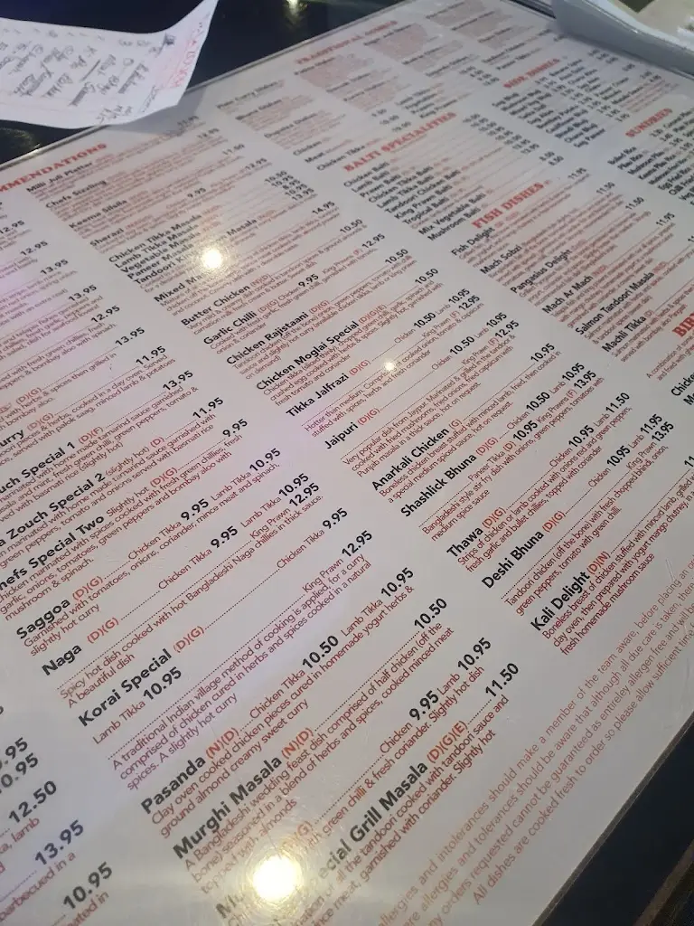 Menu_De la zouch Indian Asian Restaurant_Ashby de la Zouch_immagine_1