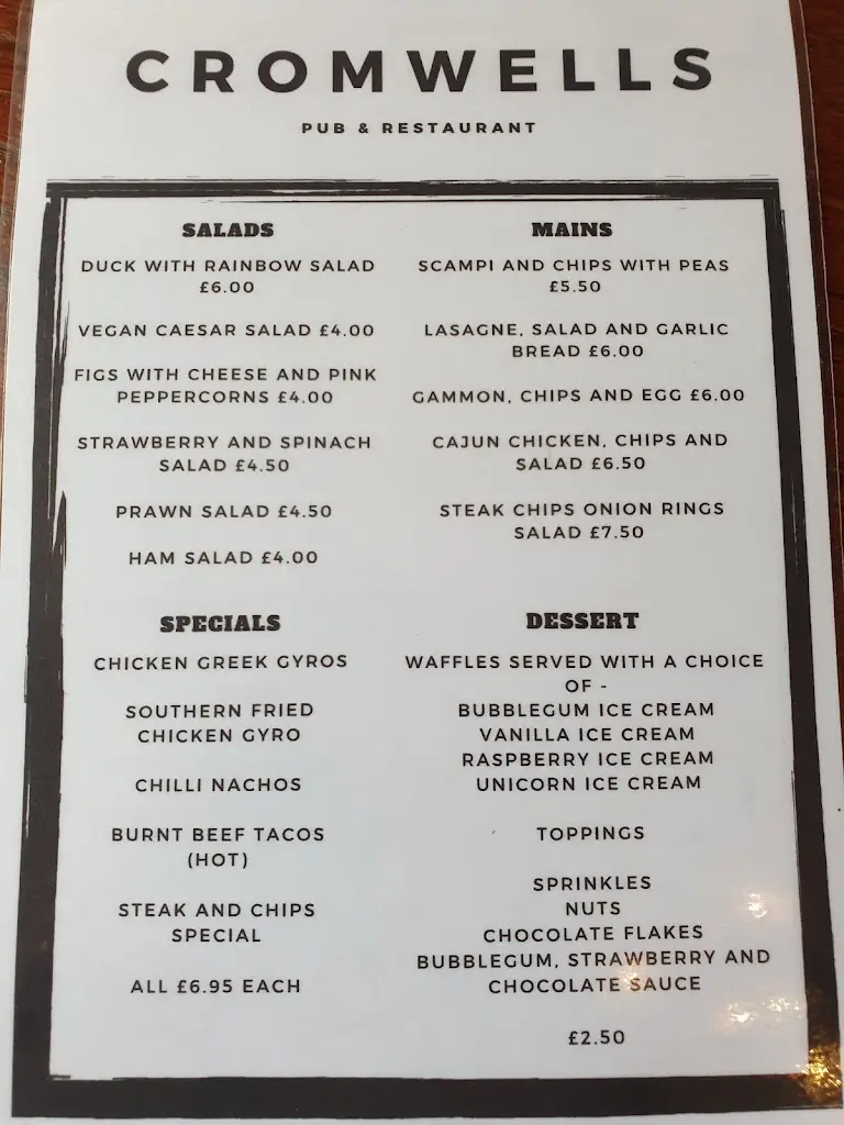 Menu_CROMWELLS_Conisbrough_image_3