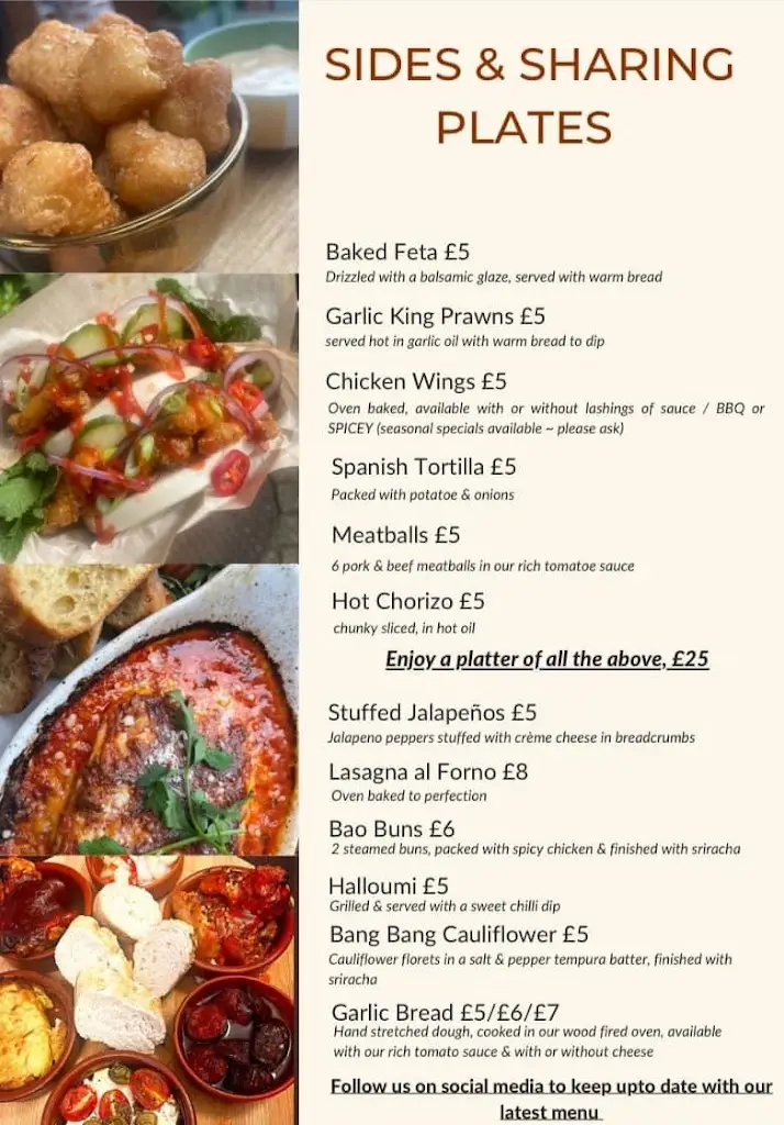 Menu_The White Lady_Conisbrough_image_2