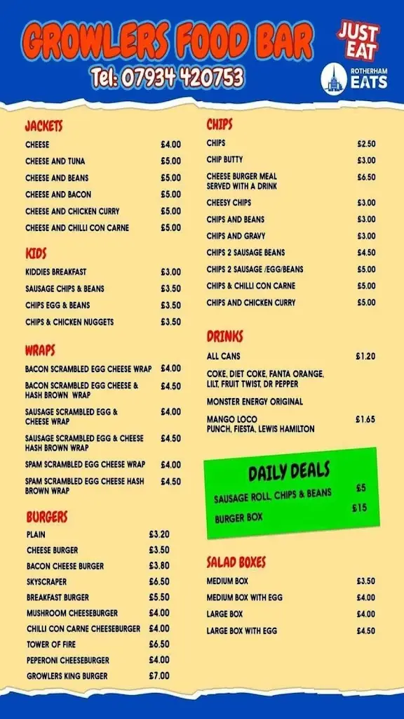 Menu_Growlers sandwich bar and event catering_Conisbrough_image_1