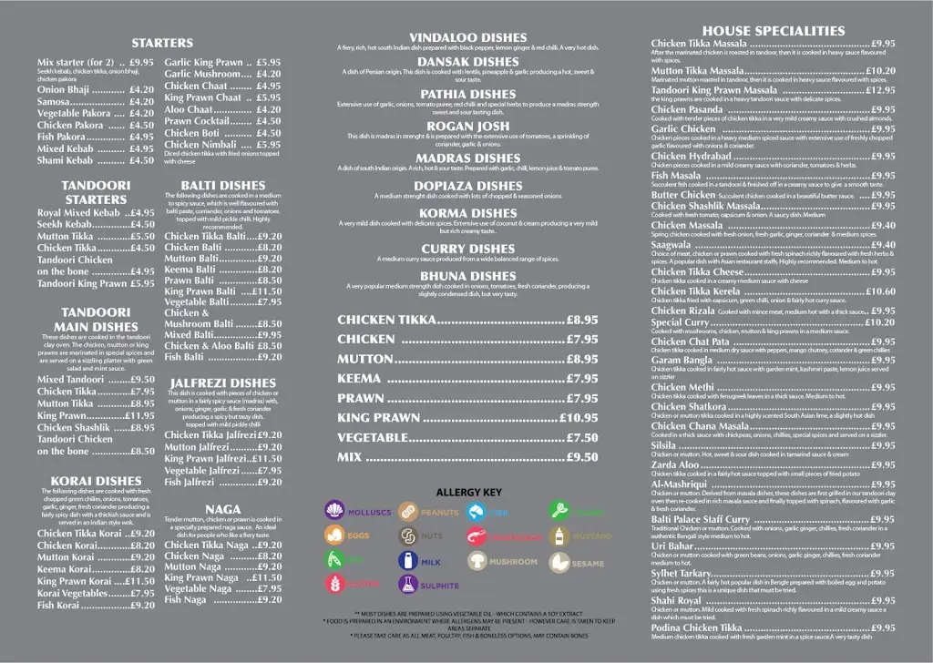 Menü_Balti Palace Denaby_Conisbrough_Bild_1