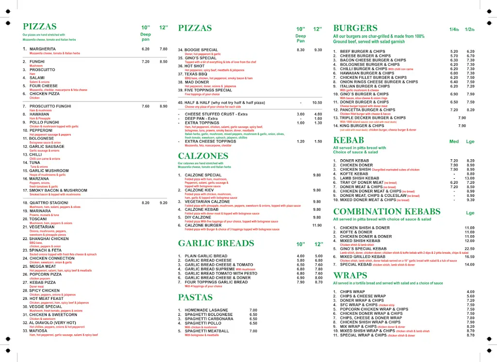Menu_GINO’S PIZZERIA_Conisbrough_immagine_1