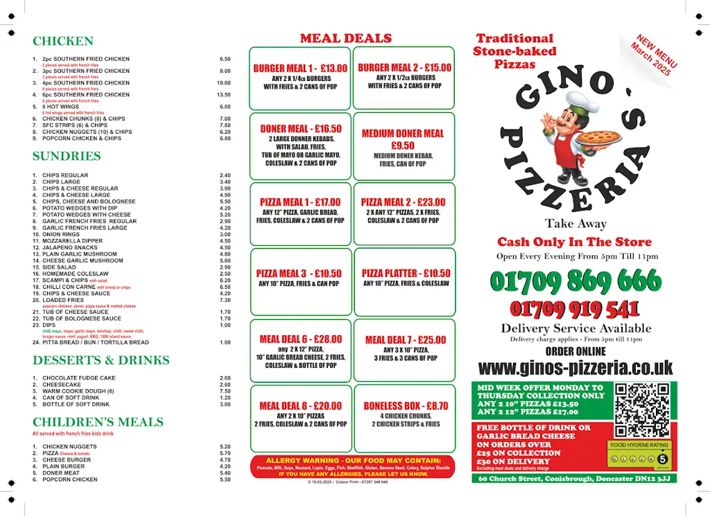 Menu_GINO’S PIZZERIA_Conisbrough_immagine_2