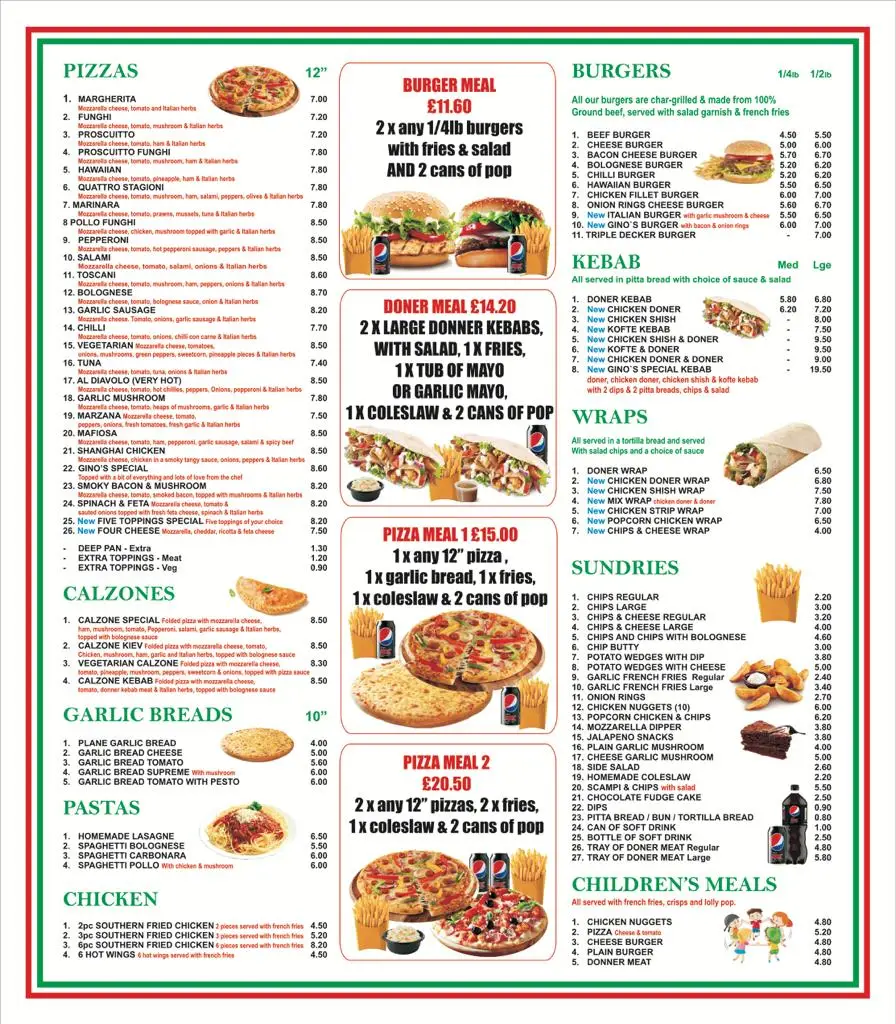 Menu_GINO’S PIZZERIA_Conisbrough_immagine_3