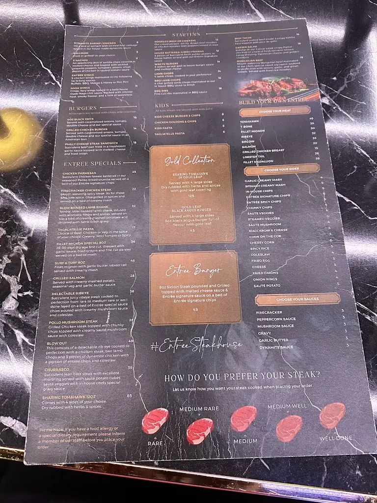 Menu_ENTRÉE STEAKHOUSE COVENTRY_Coventry_image_1