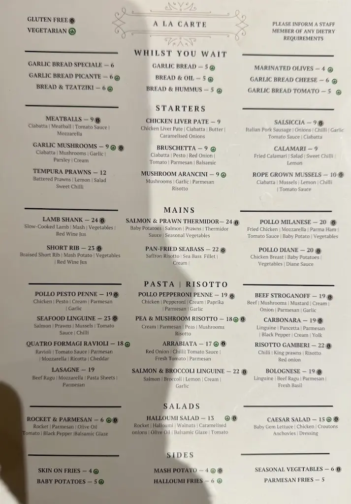 Menu_Arco Restaurant_Coventry_image_2