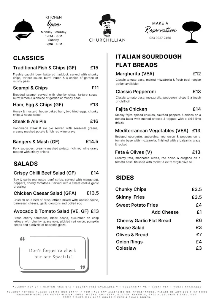 Menu_The Churchillian Cosham_Cosham_image_2