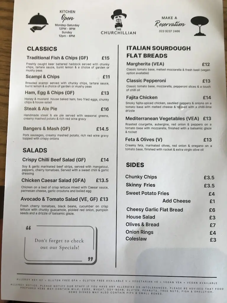 Menu_The Churchillian Cosham_Cosham_image_3