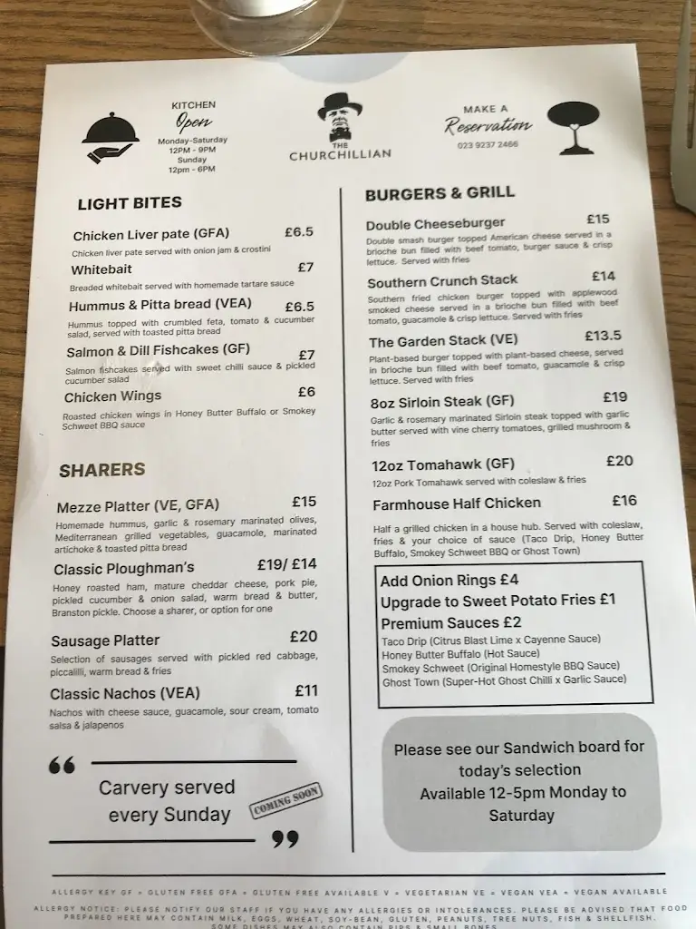 Menu_The Churchillian Cosham_Cosham_image_4