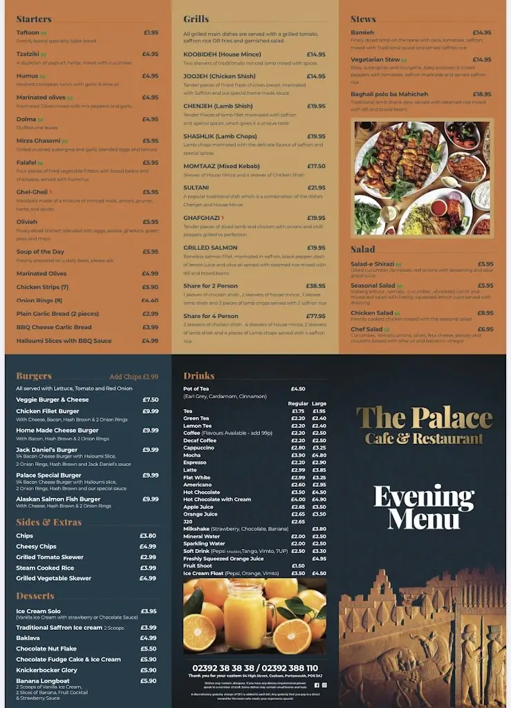 Menu_Palace Café Restaurant_Cosham_image_2