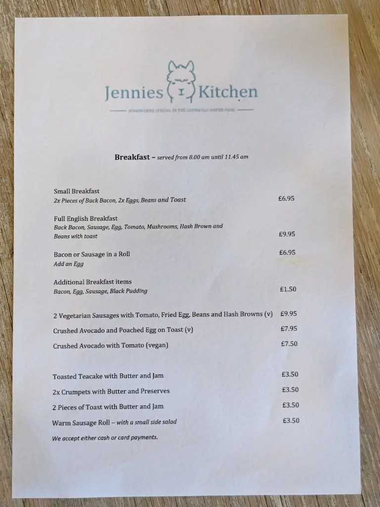 Menu_Jennies Kitchen_Ashton Keynes_image_1