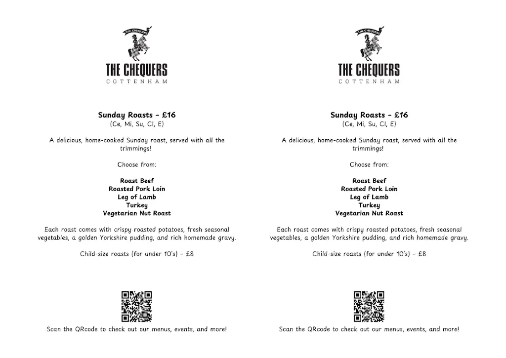 Menu_The Chequers_Cottenham_imagen_4