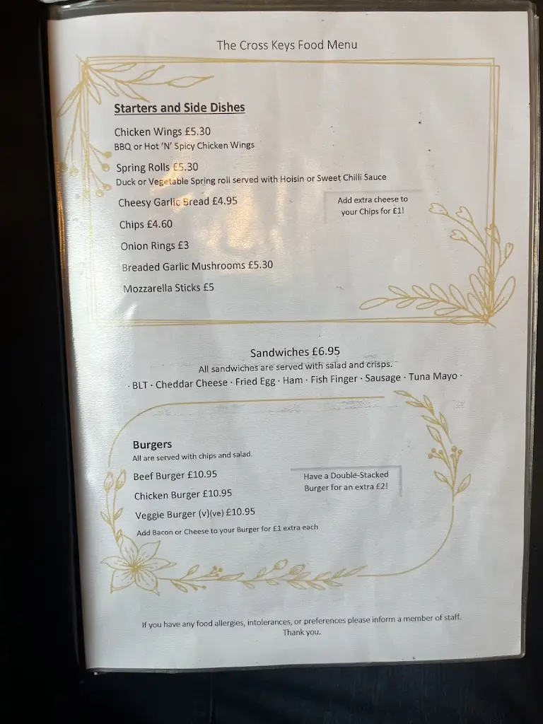 Menu_The Cross Keys_Cranfield_imagen_1