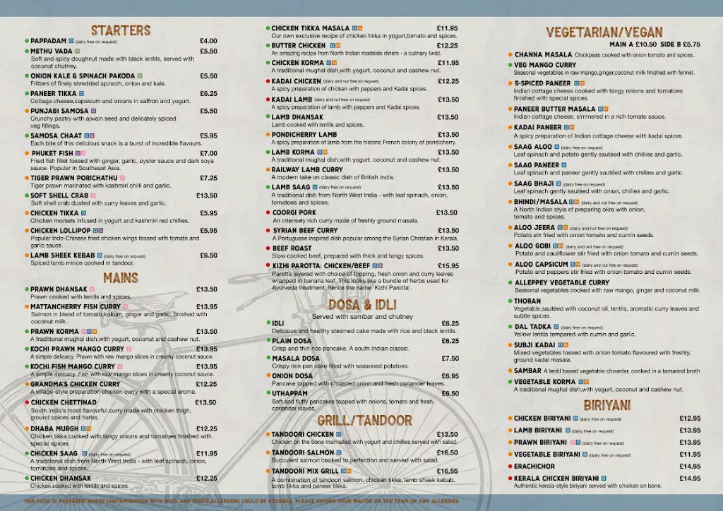 Menu_Mattancherry Taunton_Creech Saint Michael_immagine_1