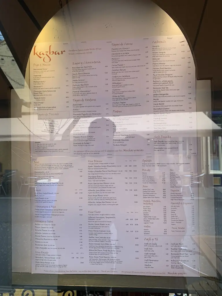 Menu_The Kazbar Tapas Restaurant & Bar_Cowley_image_2