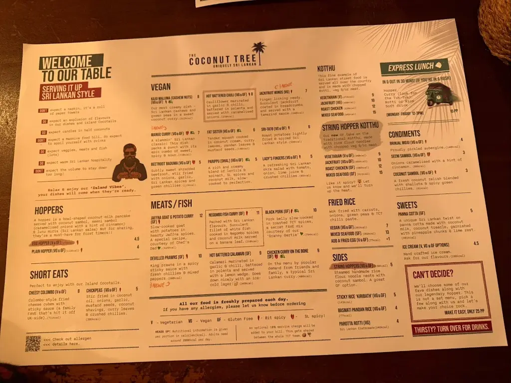 Menu_The Coconut Tree Oxford_Cowley_immagine_3