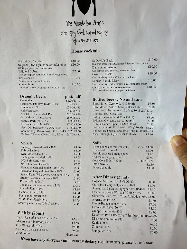 Menu_The Magdalen Arms_Cowley_image_1