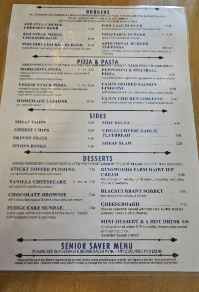 Menu_The Wheatsheaf_Crick_image_2