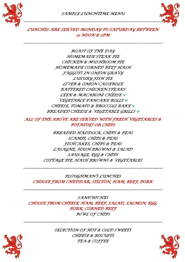Menu_The Red Lion Inn_Crick_image_2