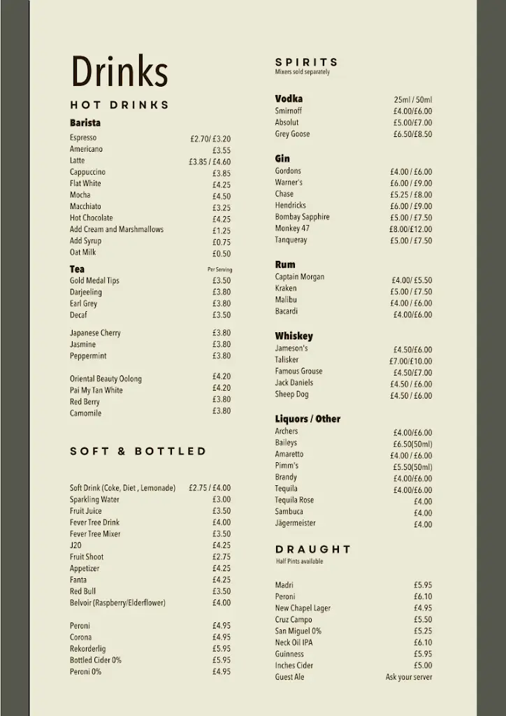 Menu_The New Chapel_Cranwell_image_1