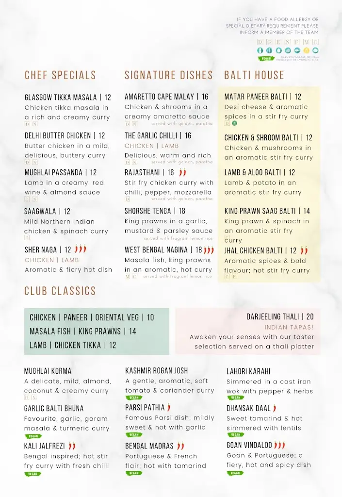 Menu_Bombay Club | Sleaford_Cranwell_image_3