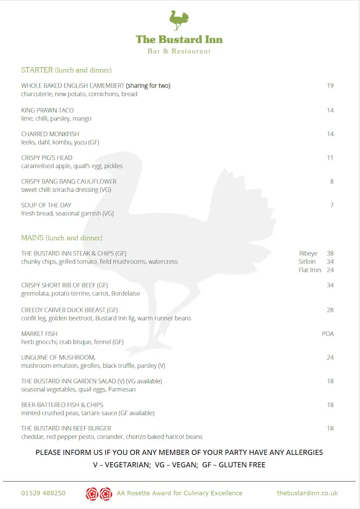 Menu_The Bustard Inn & Restaurant_Cranwell_image_2