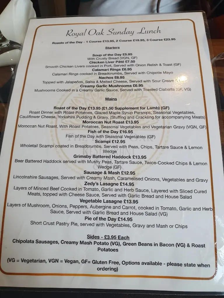 Menu_Royal Oak Heckington_Cranwell_image_1