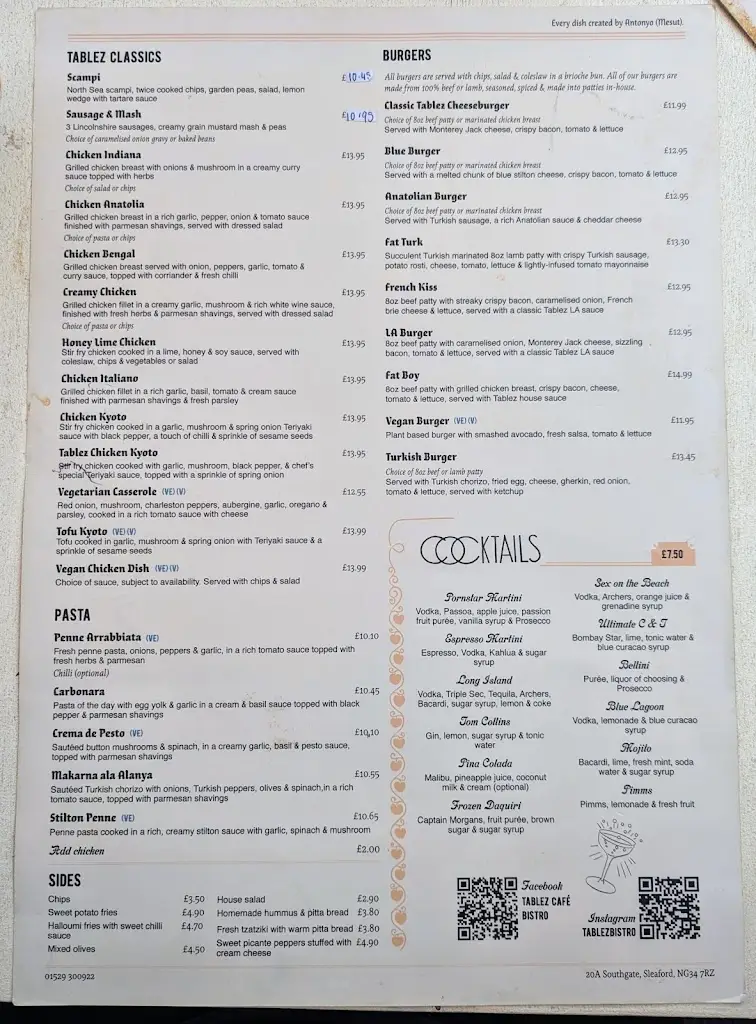 Menu_Tablez Cafe Bistro_Cranwell_image_1