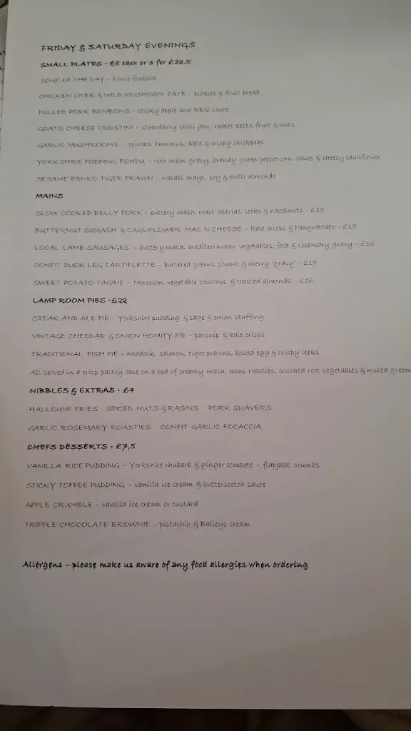 Menu_The Old Lamp Room_Cottingham_image_4