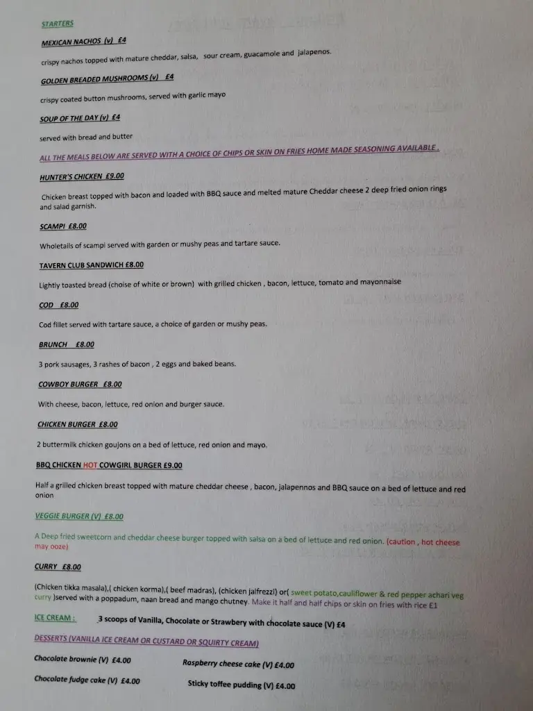 Menu_Hallgate Tavern_Cottingham_immagine_1