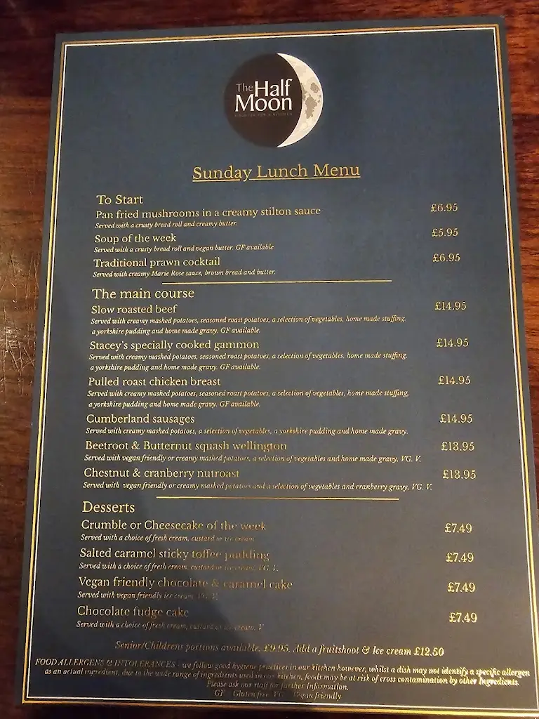 Menu_The Half Moon_Cottingham_image_2