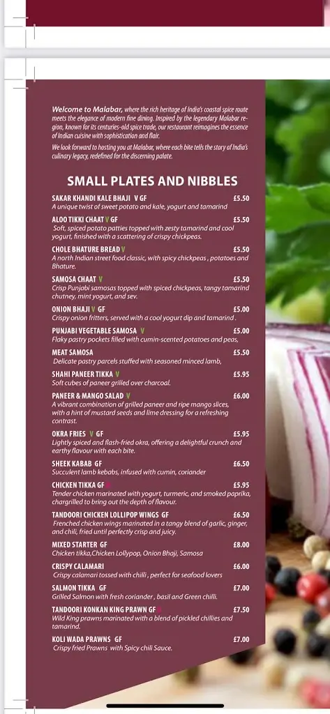 Menu_Malabar Indian Restaurant_Cranleigh_image_2