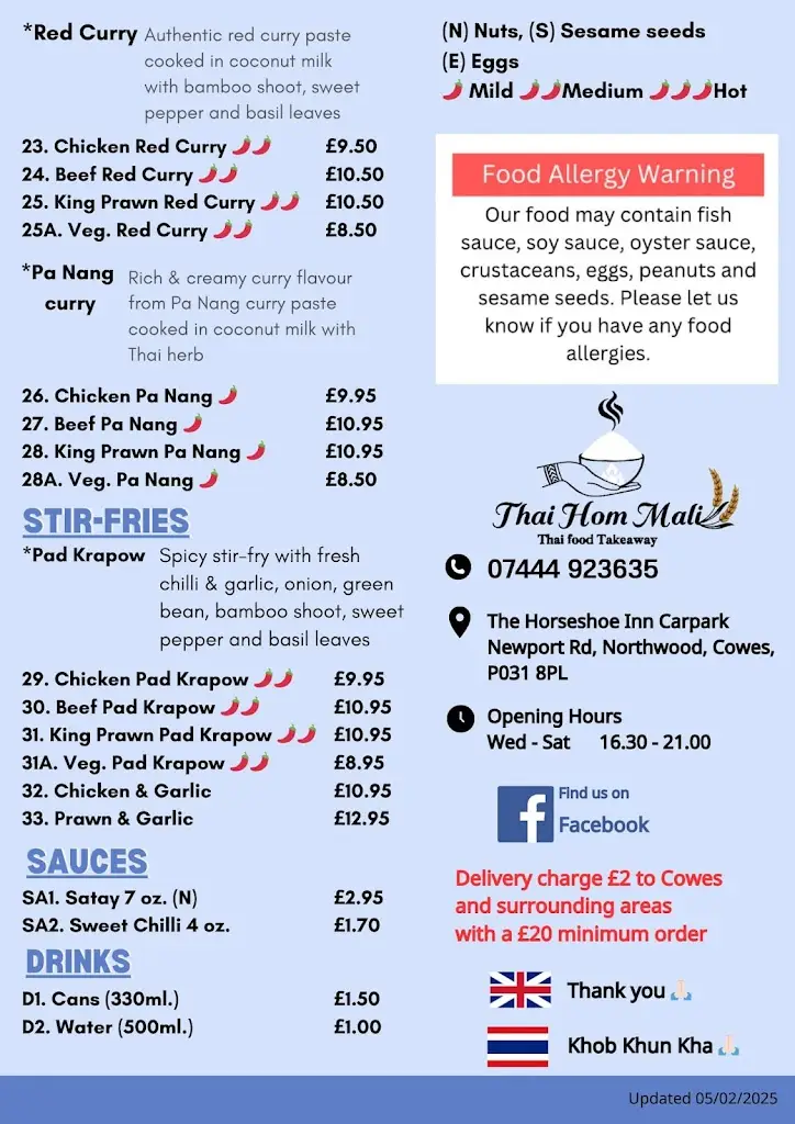 Menu_Thai Hom Mali_Cowes_image_1