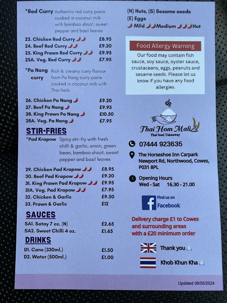 Menu_Thai Hom Mali_Cowes_image_3