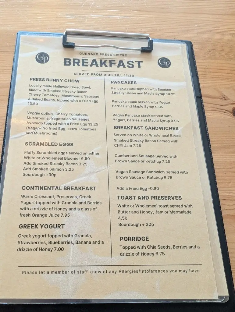 Menu_Gurnard Press Bistro_Cowes_immagine_1