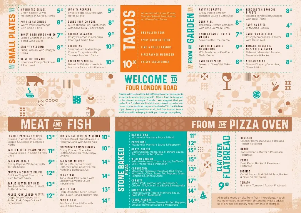 Menu_Four London Road_Cowplain_image_1