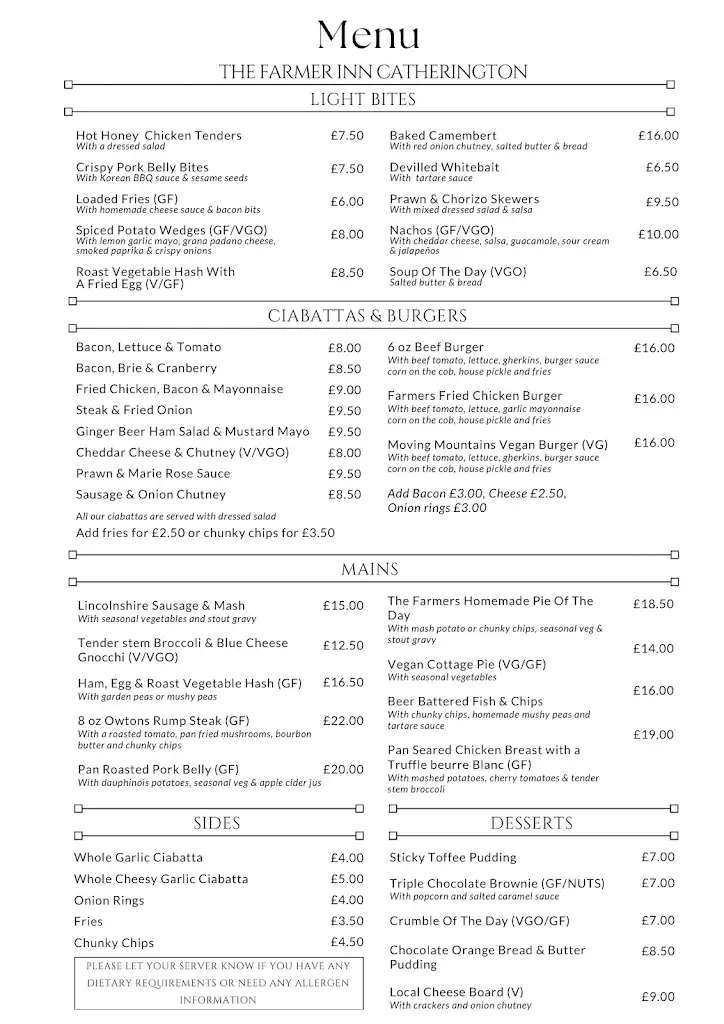 Menu_The Farmer Inn_Cowplain_image_1