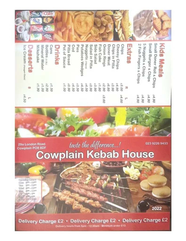 Menu_Cowplain Kebab house_Cowplain_image_3