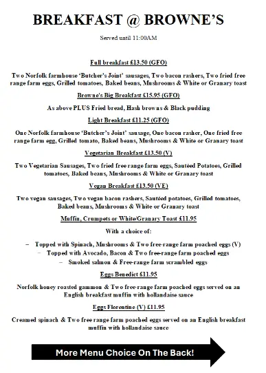 Menu_Browne's On Bond Street_Cromer_image_2