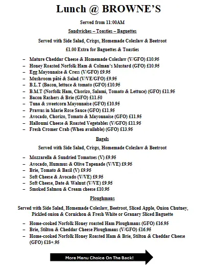Menu_Browne's On Bond Street_Cromer_image_3