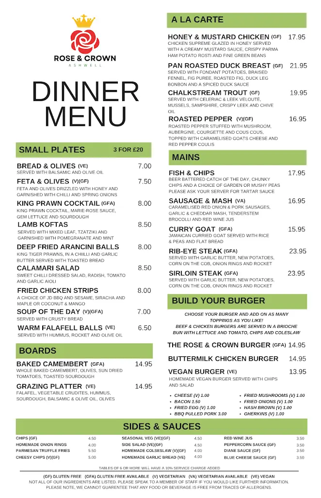 Menu_The Rose & Crown_Ashwell_image_1