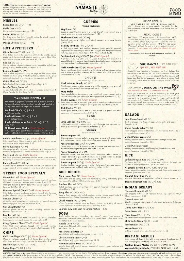 Menu_Namaste Village Norwich_Cringleford_image_1