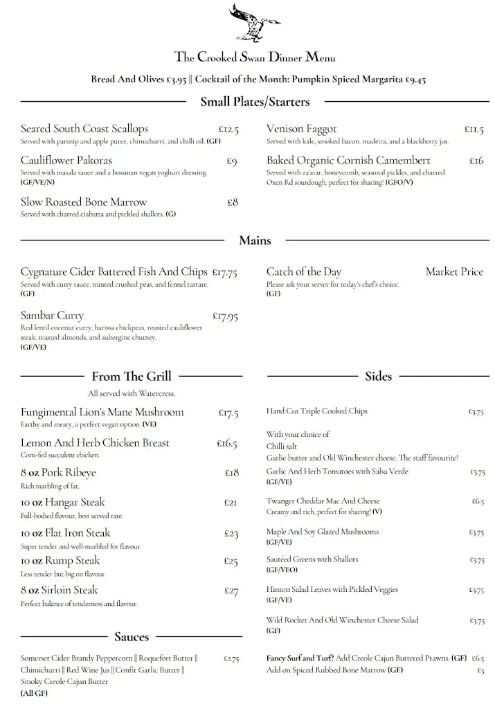 Menu_The Crooked Swan_Crewkerne_image_2