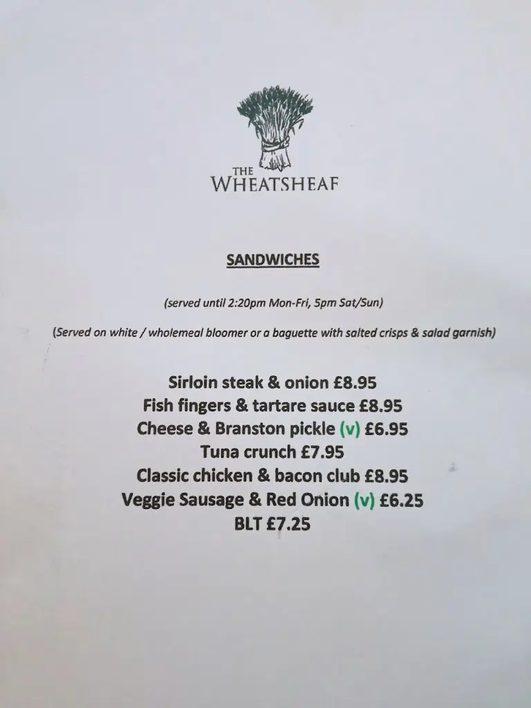 Menu_The Wheatsheaf_Croston_image_1