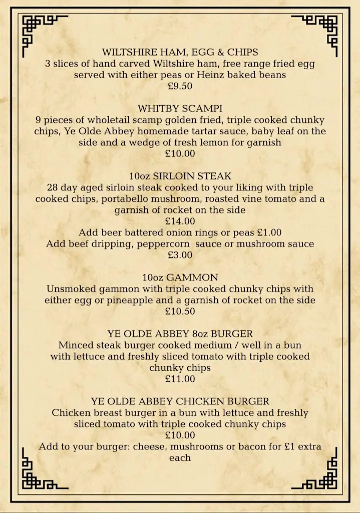 Menu_Ye Olde Abbey_Crowland_image_2